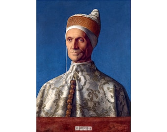 Giovanni Bellini - Portrait of Doge Leonardo Loredan (1501), Canvas Print or Fine Art Giclee - Enhanced