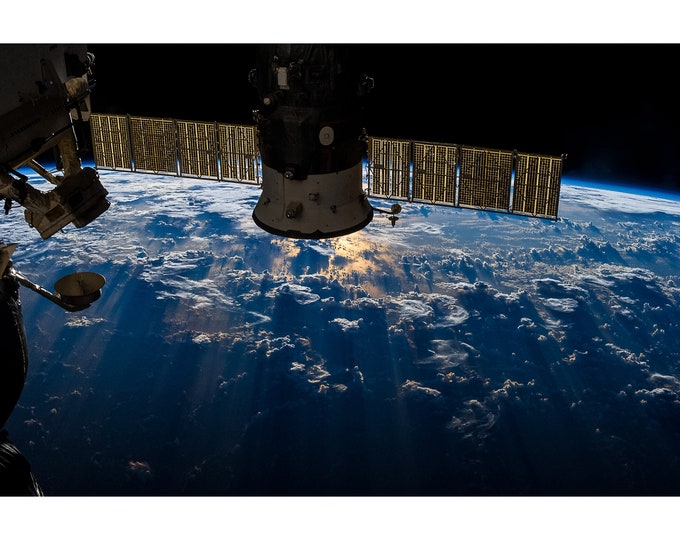 Earth from Space Station, NASA Space Art | Art Print | Canvas Print | Fine Art Poster | Art Reproduction | Archival Giclee | Gift Wrapped
