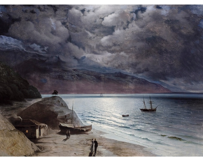 Ivan Aivazovsky, Night at Gurzof, 1891 | Art Print | Canvas Print | Fine Art Poster | Art Reproduction | Archival Giclee | Gift Wrapped