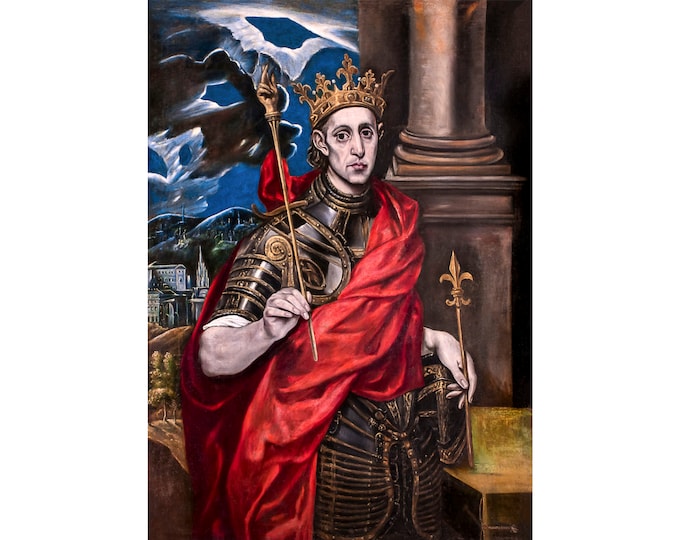 El Greco, St Louis, King of France, 1630 | Art Print | Canvas Print | Fine Art Poster | Art Reproduction | Archival Giclee | Gift Wrapped