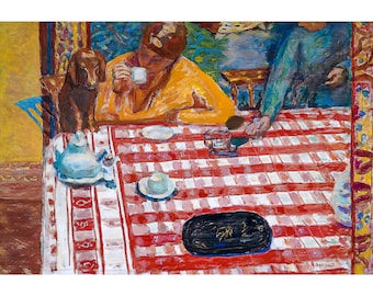 Pierre Bonnard, Coffee with Dog, 1915 | Art Print | Canvas Print | Fine Art Poster | Art Reproduction | Archival Giclee | Gift Wrapped