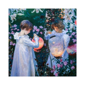 John Singer Sargent, Carnation, Lily, Lily, Rose (detail), 1885 | Art Print | Canvas Print | Fine Art Poster | Art Reproduction | Archival