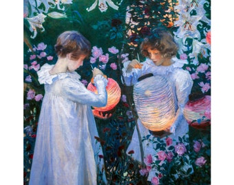 John Singer Sargent, Carnation, Lily, Lily, Rose (detail), 1885 | Art Print | Canvas Print | Fine Art Poster | Art Reproduction | Archival