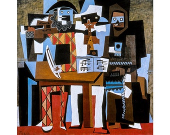 Pablo Picasso, Three Musicians, 1921 | Art Print | Canvas Print | Fine Art Poster | Art Reproduction | Archival Giclee | Gift Wrapped