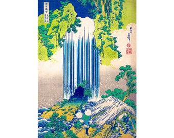 Hokusai, Yōrō Waterfall in Mino Province, 1832 | Art Print | Canvas Print | Fine Art Poster | Art Reproduction | Archival Giclee | Gift Wrap
