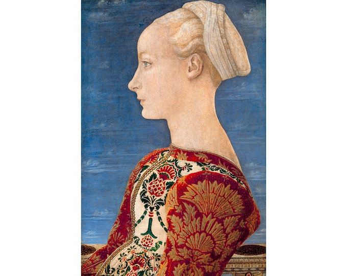 Antonio del Pollaiuolo, Profile Portrait of a Young Lady, 1465 | Art Print | Canvas Print | Fine Art Poster | Art Reproduction | Archival