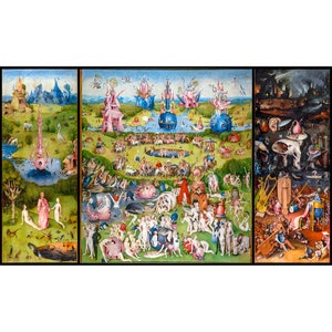 Hieronymus Bosch, The Garden of Earthly Delights, 1480 | Art Print | Canvas Print | Fine Art Poster | Art Reproduction | Archival Giclee