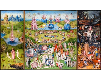Hieronymus Bosch, The Garden of Earthly Delights, 1480 | Art Print | Canvas Print | Fine Art Poster | Art Reproduction | Archival Giclee