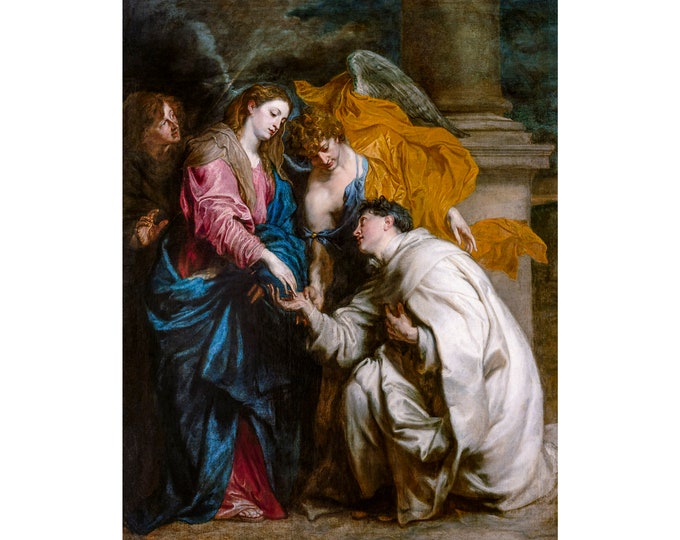 Anthony van Dyck, The Vision of the Blessed Hermann Joseph, 1630 | Art Print | Canvas Print | Fine Art Poster | Art Reproduction | Archival