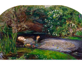 John Everett Millais, Ophelia, 1852 | Art Print | Canvas Print | Fine Art Poster | Art Reproduction | Archival Giclee | Gift Wrapped