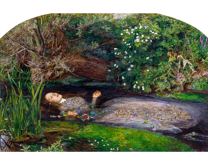 John Everett Millais, Ophelia, 1852 | Art Print | Canvas Print | Fine Art Poster | Art Reproduction | Archival Giclee | Gift Wrapped