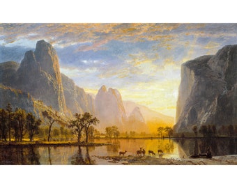 Albert Bierstadt, Valley of the Yosemite, 1864 | Art Print | Canvas Print | Fine Art Poster | Art Reproduction | Archival Giclee | Gift Wrap
