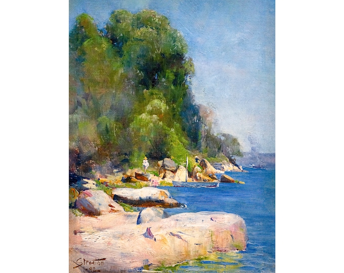 Arthur Streeton, Near Streeton's Camp at Sirius Cove, 1892 | Art Print | Canvas Print | Fine Art Poster | Art Reproduction | Archival Giclee