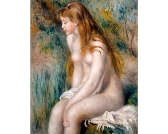 Renoir, Young Girl Bathing, 1892 | Art Print | Canvas Print | Fine Art Poster | Art Reproduction | Archival Giclee | Gift Wrapped