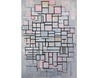 Piet Mondrian, Composition No.IV / Composition 6, 1914 | Art Print | Canvas Print | Fine Art Poster | Art Reproduction | Archival Giclee