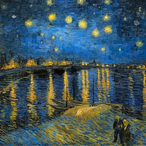 Van Gogh Starry Night Over the Rhone 1888 Art Print | Etsy