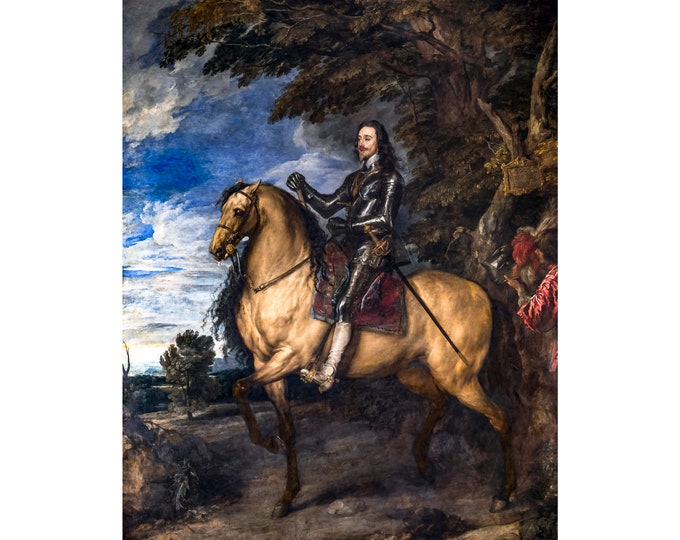Anthony van Dyck, Equestrian Portrait of Charles I, 1638 | Art Print | Canvas Print | Fine Art Poster | Art Reproduction | Archival Giclee