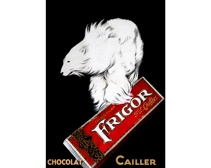 Chocalat Frigor, Vintage Chocolate Advertising | Art Print | Canvas Print | Fine Art Poster | Art Reproduction | Archival Giclee | Gift Wrap