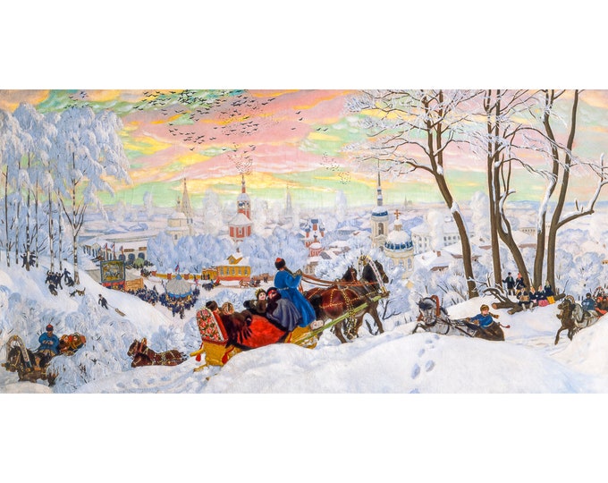 Boris Kustodiev, Shrovetide, 1916 | Art Print | Canvas Print | Fine Art Poster | Art Reproduction | Archival Giclee | Gift Wrapped