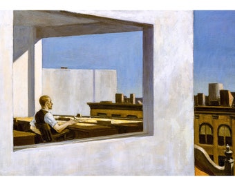 Edward Hopper, Office In A Small City, 1953 | Art Print | Canvas Print | Fine Art Poster | Art Reproduction | Archival Giclee | Gift Wrapped