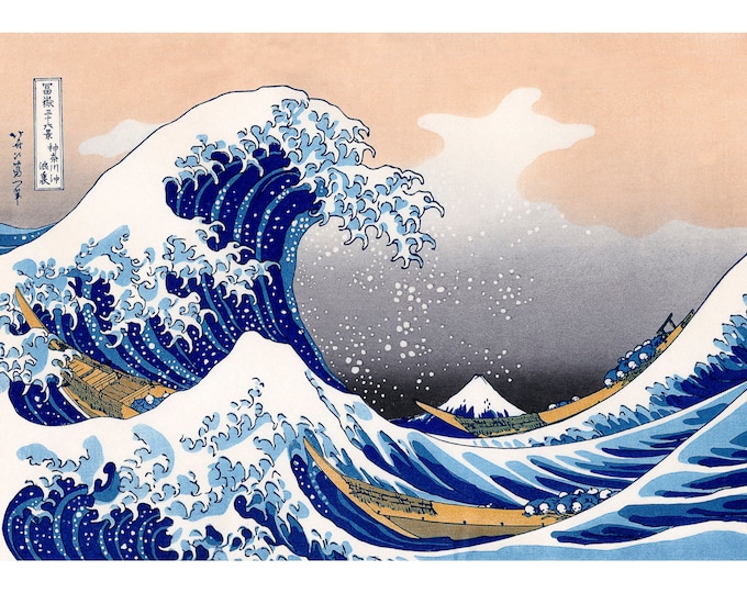 Hokusai, The Great Wave off Kanagawa, Japan Tsunami, 1832  | Art Print | Canvas Print | Fine Art Poster | Archival Giclee | Gift Wrapped Art