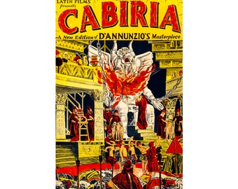 Cabiria, D'Annunzio, Latin Film Poster | Art Print | Canvas Print | Fine Art Poster | Art Reproduction | Archival Giclee | Gift Wrapped