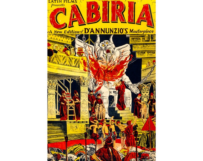 Cabiria, D'Annunzio, Latin Film Poster | Art Print | Canvas Print | Fine Art Poster | Art Reproduction | Archival Giclee | Gift Wrapped