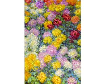 Claude Monet, Chrysanthemums, 1897 | Art Print | Canvas Print | Fine Art Poster | Art Reproduction | Archival Giclee | Gift Wrapped