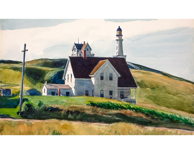 Edward Hopper, Hills and Houses Elizabeth Maine, 1927 | Art Print | Canvas Print | Fine Art Poster | Art Reproduction | Archival Giclee