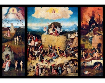 Hieronymus Bosch, The Haywain Triptych, 1516 | Art Print | Canvas Print | Fine Art Poster | Art Reproduction | Archival Giclee | Gift Wrap