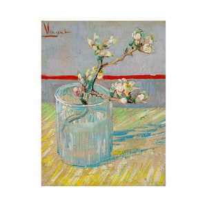 Van Gogh, Blossoming Almond Branch in a Glass, 1888 | Art Print | Canvas Print | Fine Art Poster | Art Reproduction | Archival Giclee | Gift