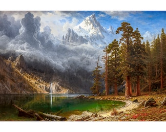 Albert Bierstadt, Mount Corcoran, 1877 | Art Print | Canvas Print | Fine Art Poster | Art Reproduction | Archival Giclee | Gift Wrapped