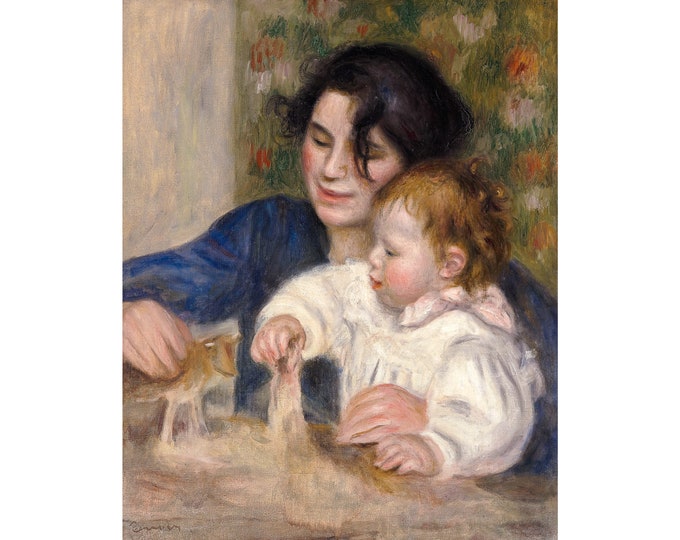Renoir, Gabrielle and Jean, 1895 | Art Print | Canvas Print | Fine Art Poster | Art Reproduction | Archival Giclee | Gift Wrapped