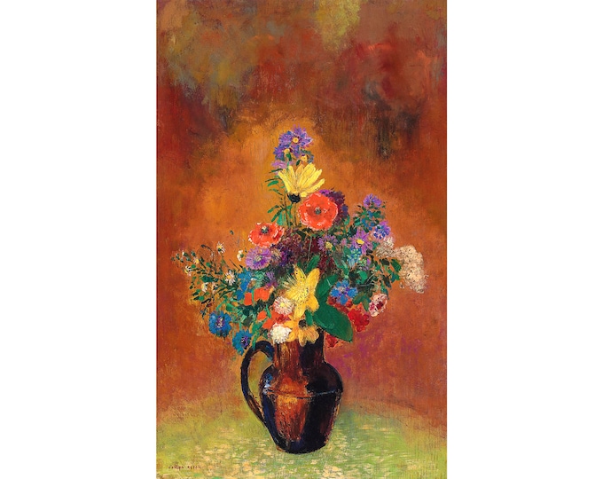 Odilon Redon, Flowers, Fleurs | Art Print | Canvas Print | Fine Art Poster | Art Reproduction | Archival Giclee | Gift Wrapped