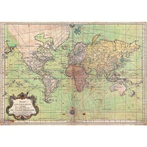 Geographicus, Bellin Nautical Chart or Map of the World, 1778 | Art Print | Canvas Print | Fine Art Poster | Art Reproduction | Archival
