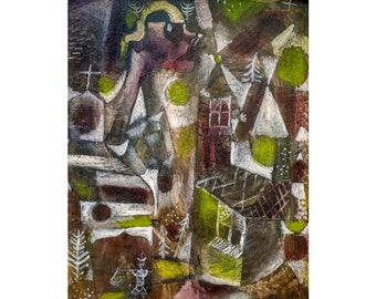 Paul Klee, Fruits on red, Handkerchief of the violinist, 1930 | Art Print | Canvas Print | Fine Art Poster | Art Reproduction | Archival