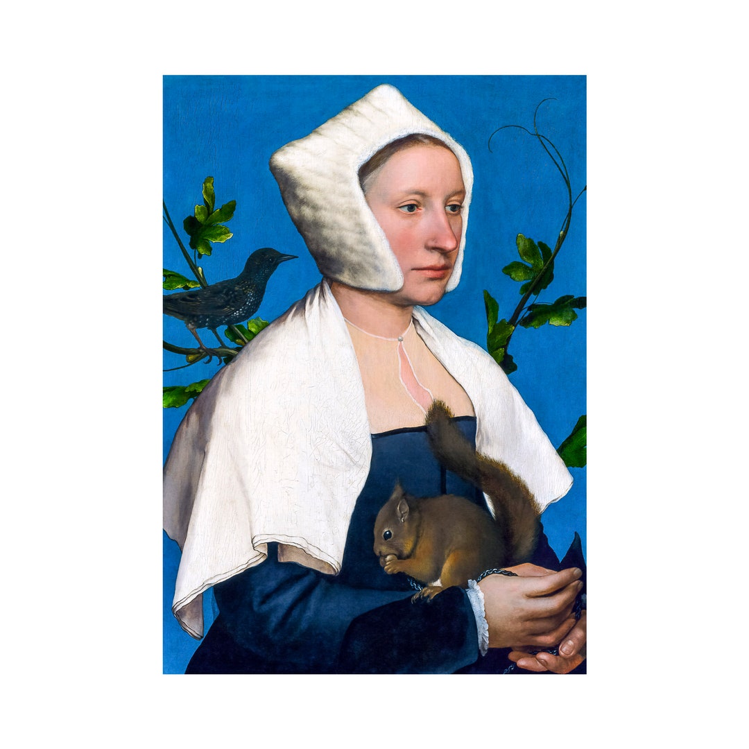 Hans Holbein, A Lady With a Squirrel and a Starling, 1497 Art Print