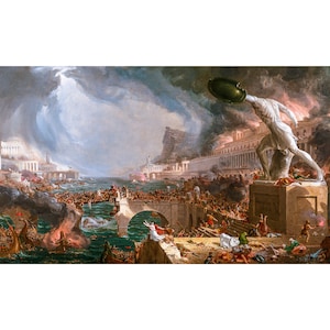 Thomas Cole, The Course of Empire Destruction, 1836 | Art Print | Canvas Print | Fine Art Poster | Art Reproduction | Archival Giclee | Gift