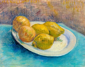 Van Gogh, Dish with Citrus Fruit, 1887 | Art Print | Canvas Print | Fine Art Poster | Art Reproduction | Archival Giclee | Gift Wrapped