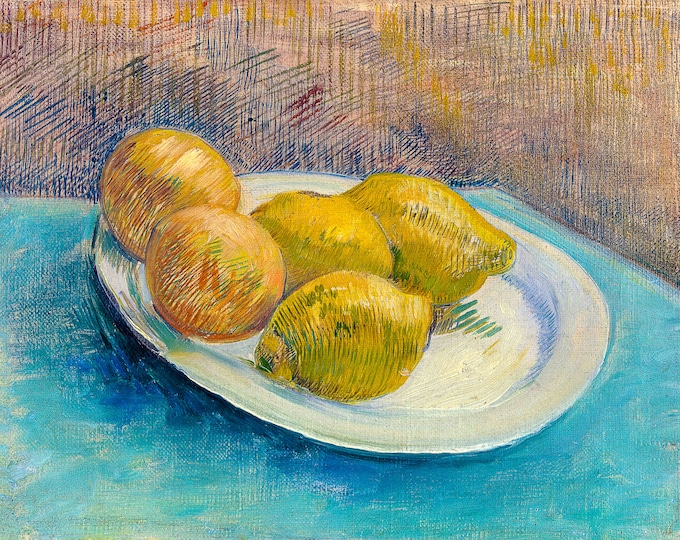 Van Gogh, Dish with Citrus Fruit, 1887 | Art Print | Canvas Print | Fine Art Poster | Art Reproduction | Archival Giclee | Gift Wrapped
