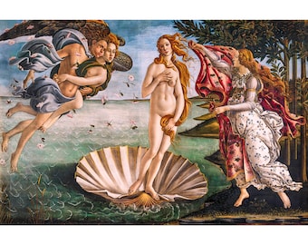 Sandro Botticelli, The Birth of Venus, 1485 | Art Print | Canvas Print | Fine Art Poster | Art Reproduction | Archival Giclee | Gift Wrapped