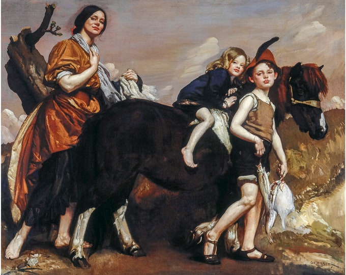 George W Lambert, Holiday in Essex, 1910 | Art Print | Canvas Print | Fine Art Poster | Art Reproduction | Archival Giclee | Gift Wrapped