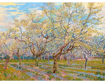 Van Gogh, The White Orchard, 1888 | Art Print | Canvas Print | Fine Art Poster | Art Reproduction | Archival Giclee | Gift Wrapped