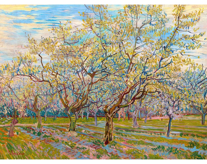 Van Gogh, The White Orchard, 1888 | Art Print | Canvas Print | Fine Art Poster | Art Reproduction | Archival Giclee | Gift Wrapped