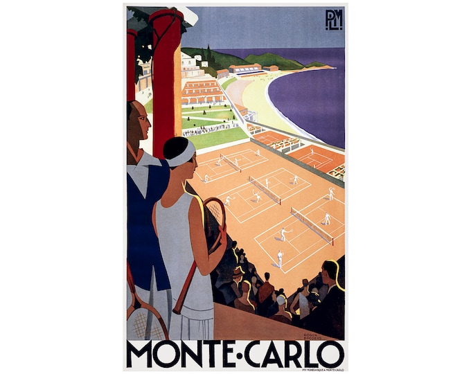 Monte Carlo, Monaco, Travel Ad | Art Print | Canvas Print | Fine Art Poster | Art Reproduction | Archival Giclee | Gift Wrapped