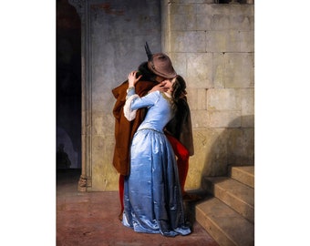 Francesco Hayez, The Kiss (Hayez), 1859 | Art Print | Canvas Print | Fine Art Poster | Art Reproduction | Archival Giclee | Gift Wrapped