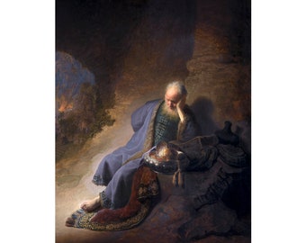 Rembrandt, Jeremiah Lamenting the Destruction of Jerusalem, 1630 | Art Print | Canvas Print | Fine Art Poster | Art Reproduction | Archival