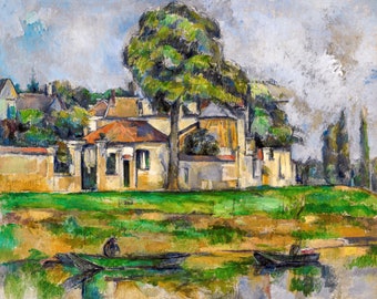 Paul Cezanne - Banks of the Marne (1888), Canvas Print or Fine Art Giclee - Enhanced