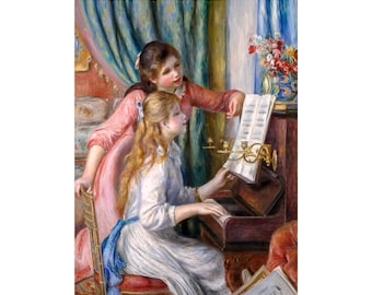 Renoir, Two Young Girls at the Piano, 1892 | Art Print | Canvas Print | Fine Art Poster | Art Reproduction | Archival Giclee | Gift Wrapped