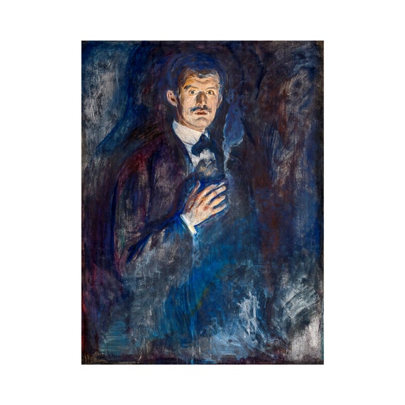 munch self portrait with cigarette Edvard Munch, Self-portrait With Cigarette, 1895 | Art Print | Canvas Print  | Fine Art Poster | Art Reproduction | Archival Giclee | Gift